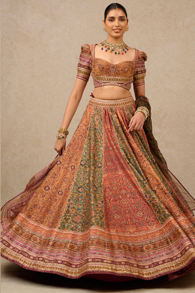 Tarun Tahiliani Lehenga Blouse Dupatta Multi designer wear online shopping melange singapore