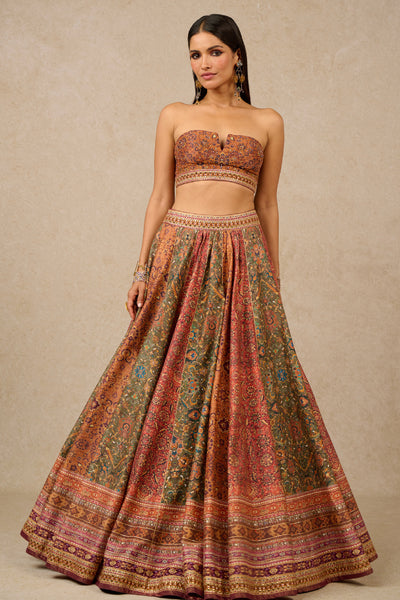 Tarun Tahiliani Lehenga Blouse Dupatta Multi designer wear online shopping melange singapore