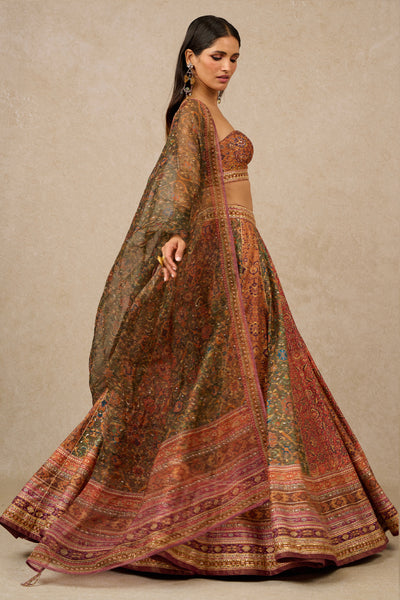 Tarun Tahiliani Lehenga Blouse Dupatta Multi designer wear online shopping melange singapore