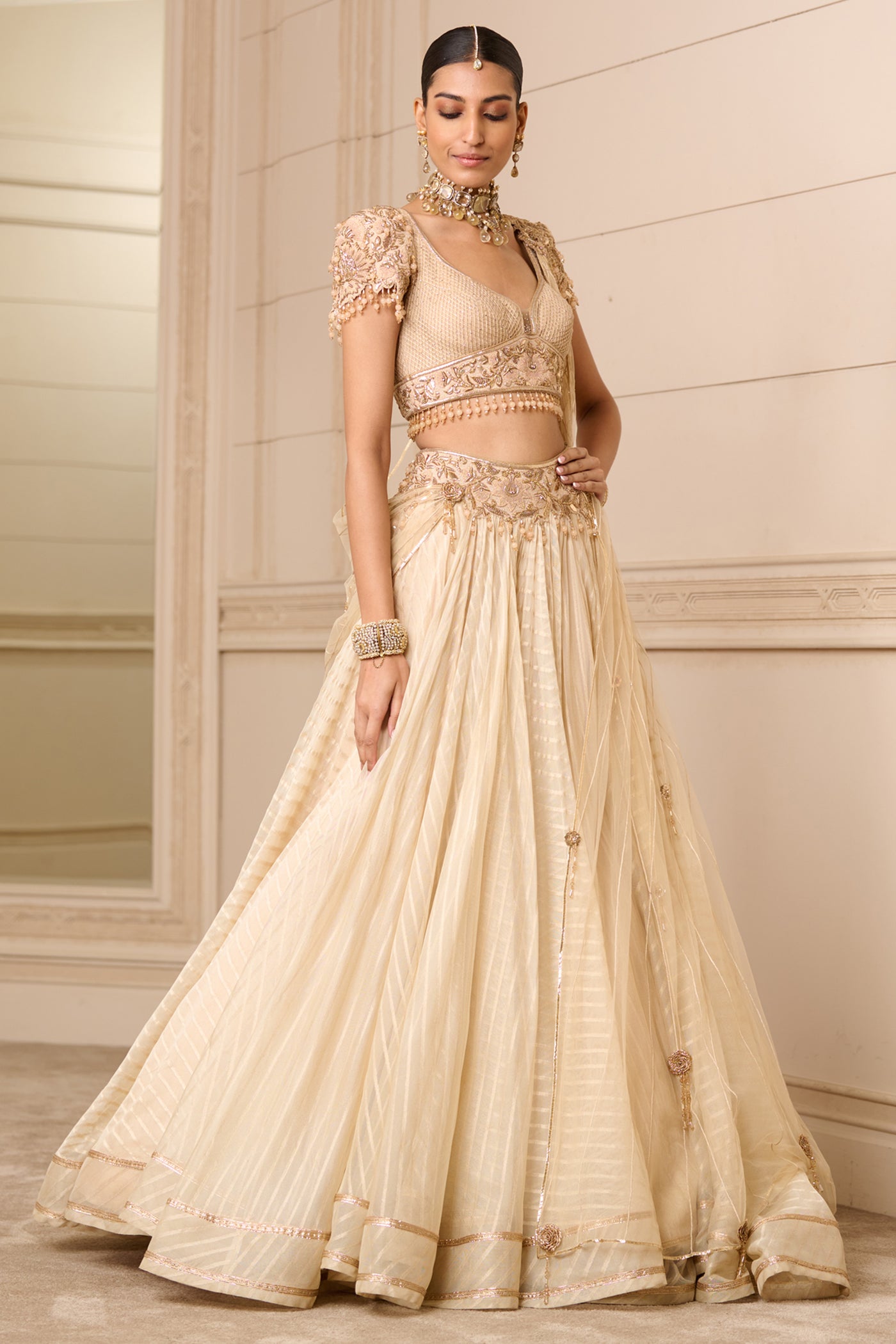 Tarun Tahiliani Lehenga With Blouse and Dupatta indian designer wear online shopping melange singapore