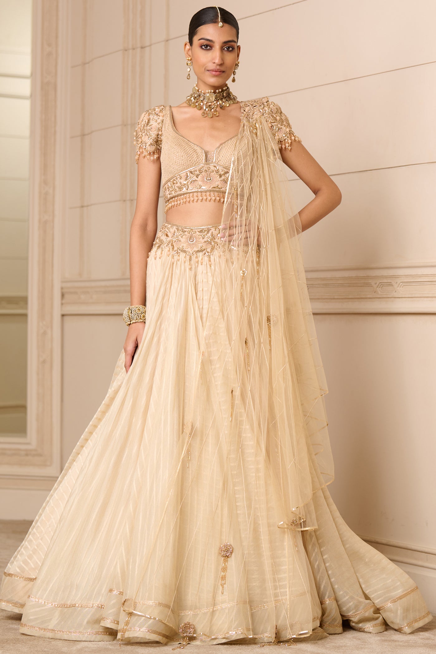 Tarun Tahiliani Lehenga With Blouse and Dupatta indian designer wear online shopping melange singapore