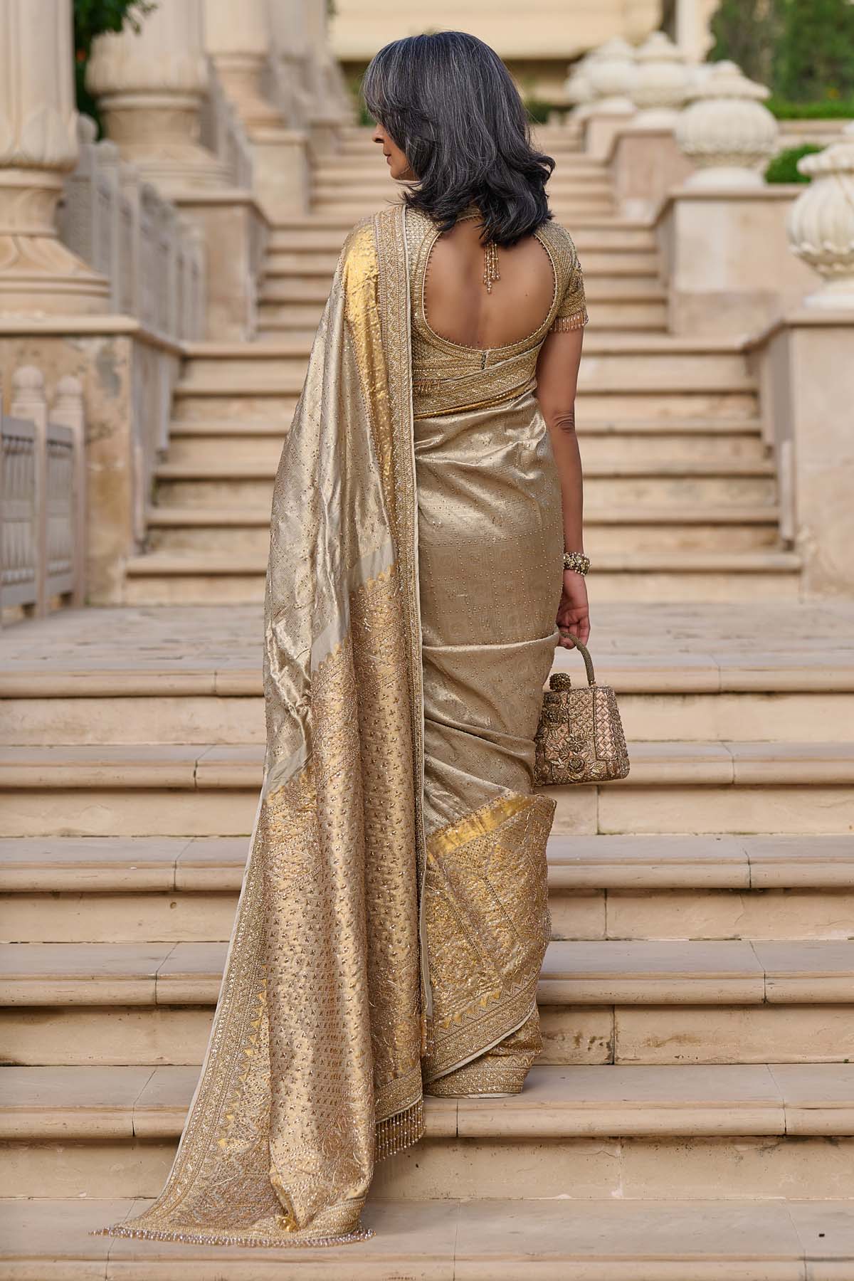 Tarun Tahiliani Marori Embroidered Kanjivaram Saree indian designer wear online shopping melange singapore 
