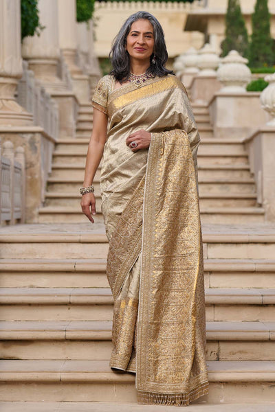 Tarun Tahiliani Marori Embroidered Kanjivaram Saree indian designer wear online shopping melange singapore 
