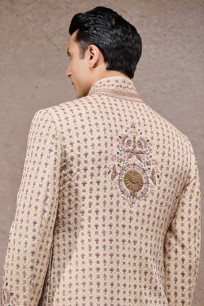 Tarun Tahiliani Menswear All-Over Thread Embroidered Groom Sherwani Set indian designer wear online shopping melange singapore 