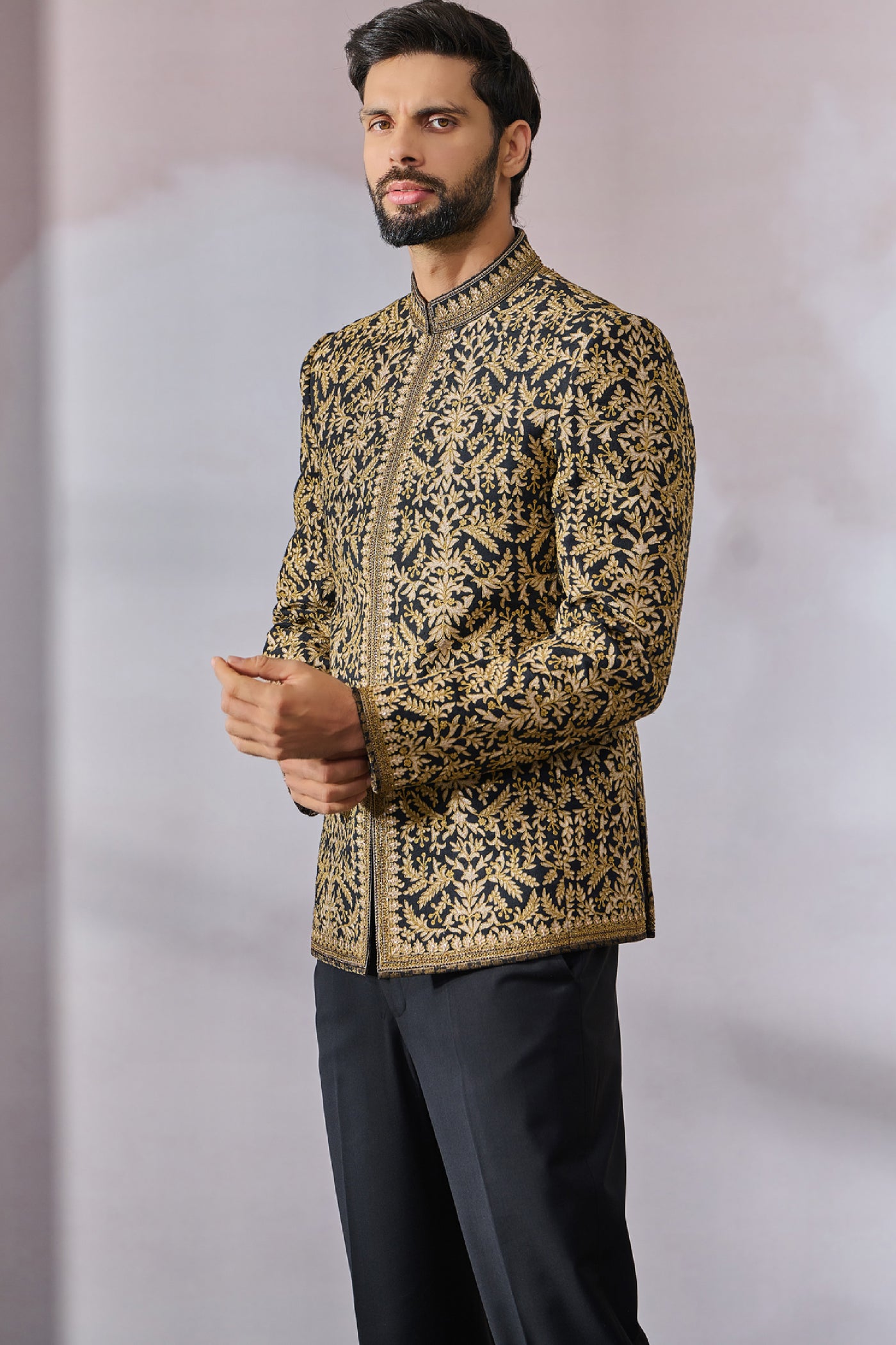 Tarun Tahiliani Menswear Bandgala Shirt Trouser indian designer wear online shopping melange singapore