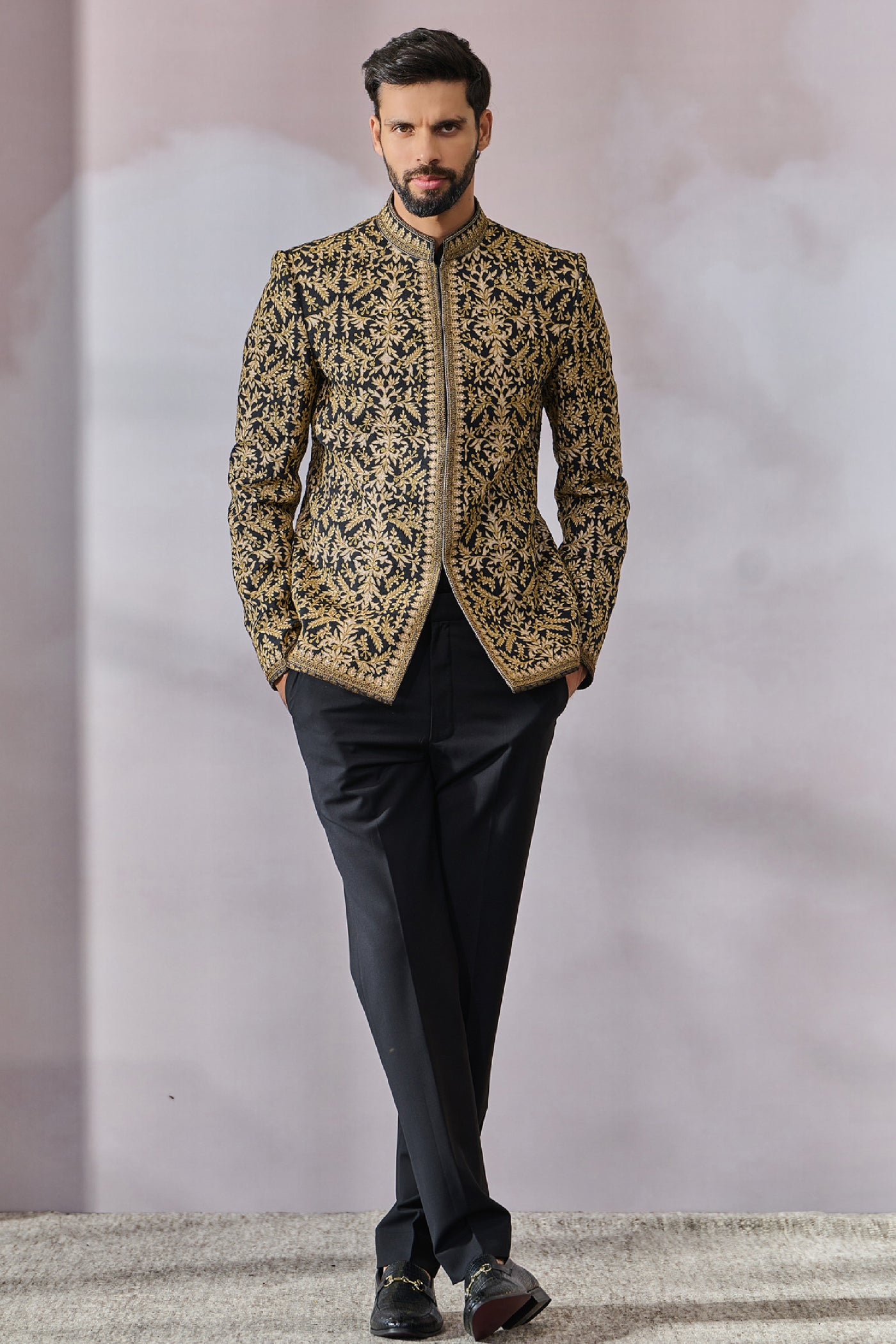 Tarun Tahiliani Menswear Bandgala Shirt Trouser indian designer wear online shopping melange singapore