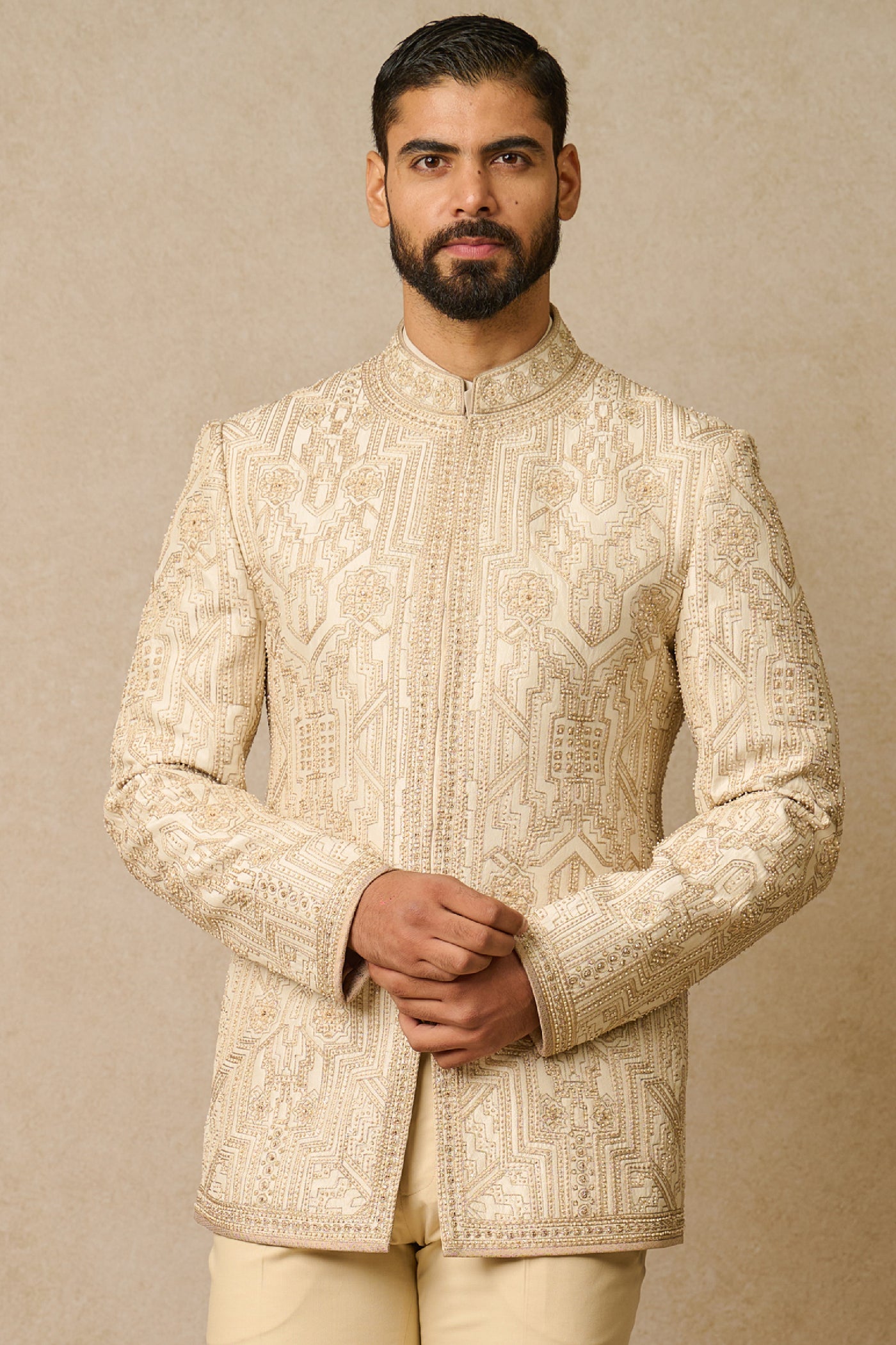 Tarun Tahiliani Menswear Bandhgala Shirt And Trouser indian designer wear online shopping melange singapore