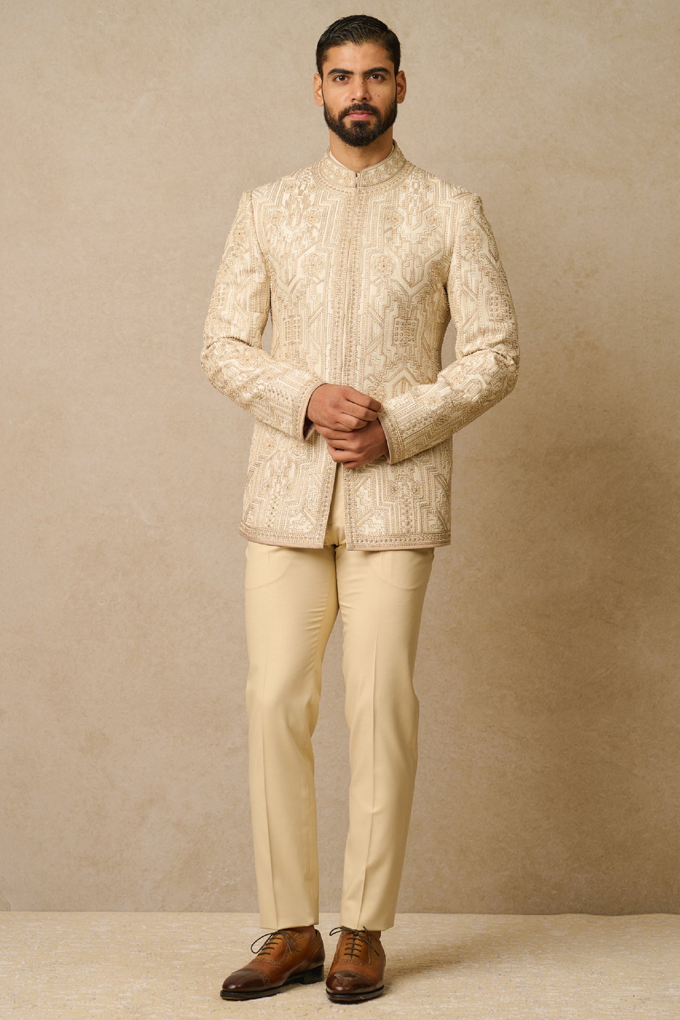 Tarun Tahiliani Menswear Bandhgala Shirt And Trouser indian designer wear online shopping melange singapore