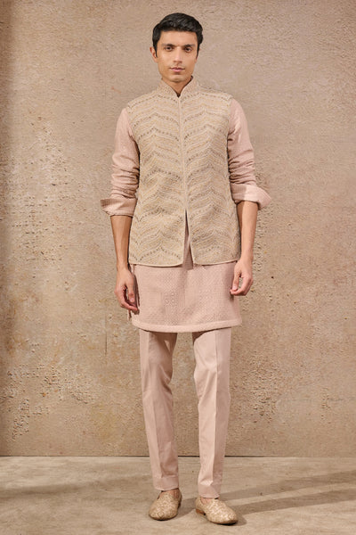 Tarun Tahiliani Menswear Chevron Embroidered Waistcoat indian designer wear online shopping melange singapore