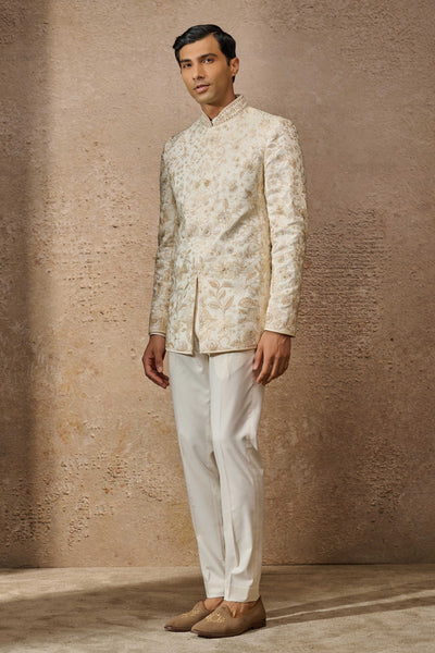 Tarun Tahiliani Menswear Classic Floral Bandgala Set indian designer wear online shopping melange singapore