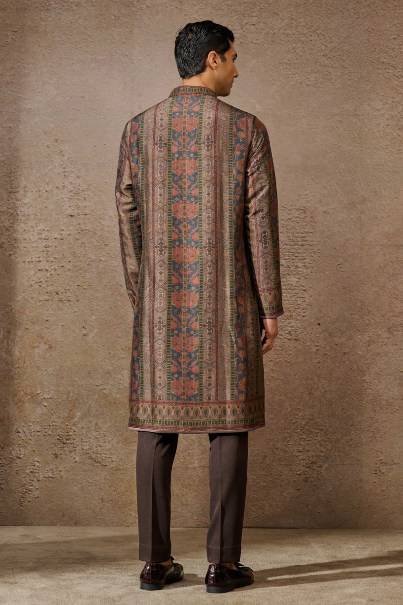 Tarun Tahiliani Menswear Classic Printed Kurta indian designer wear online shopping melange singapore