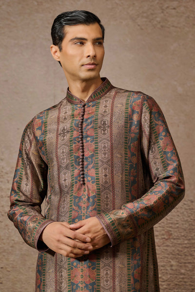 Tarun Tahiliani Menswear Classic Printed Kurta indian designer wear online shopping melange singapore