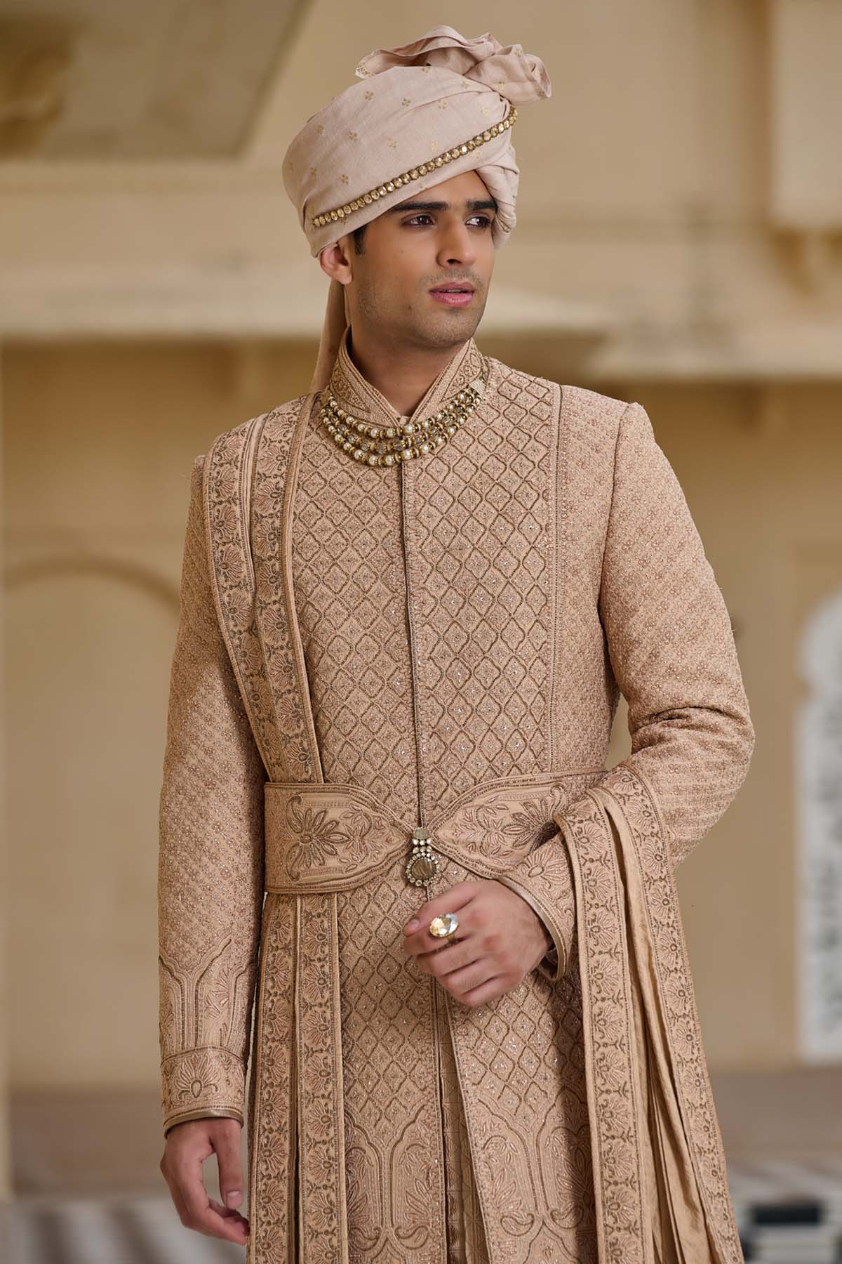 Tarun Tahiliani Menswear Dori Embroidered Sherwani Set indian designer wear online shopping melange singapore 