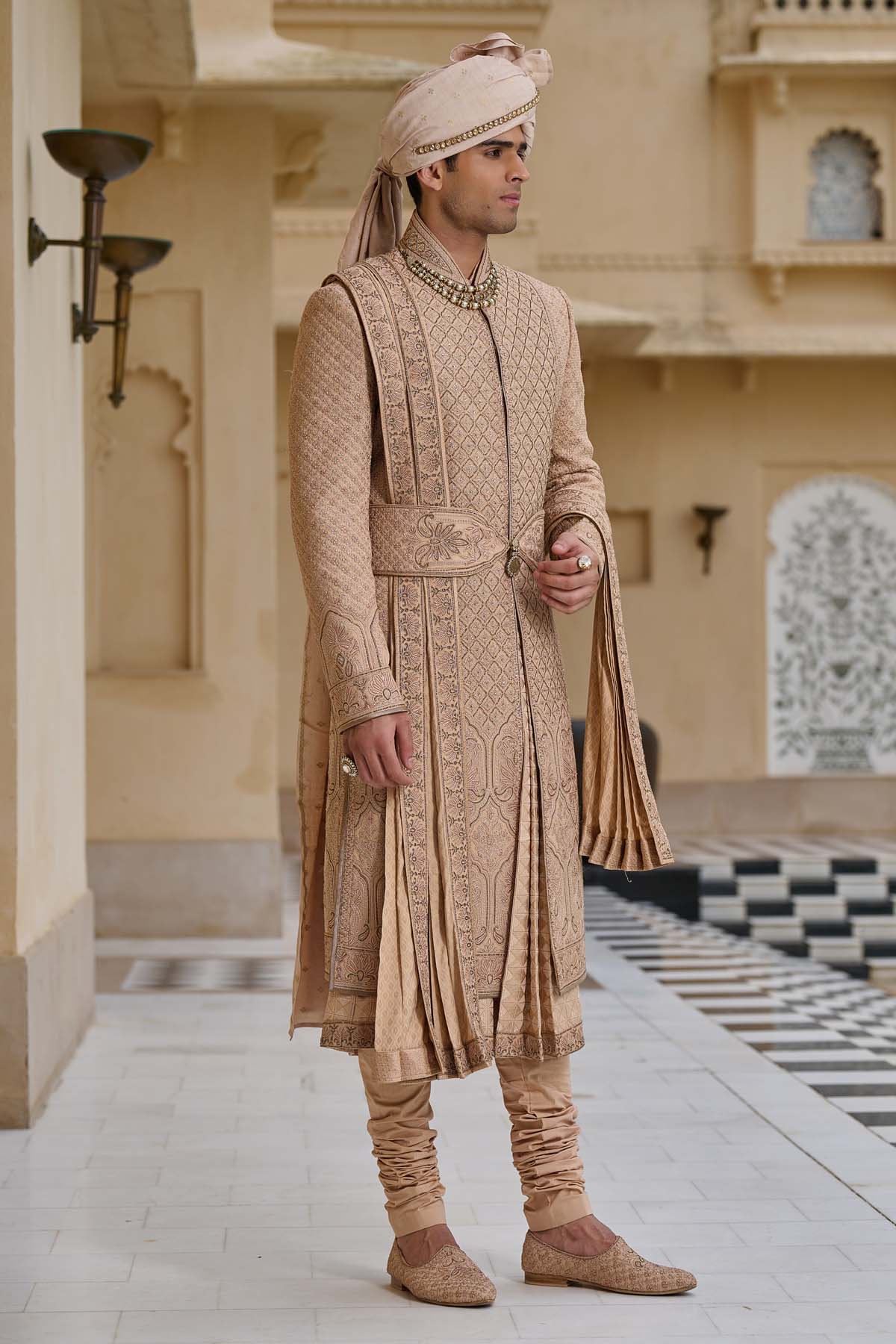 Tarun Tahiliani Menswear Dori Embroidered Sherwani Set indian designer wear online shopping melange singapore 