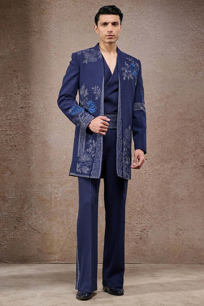 Tarun Tahiliani Menswear Embroidered Dual-Panel Sherwani Set indian designer wear online shopping melange singapore 