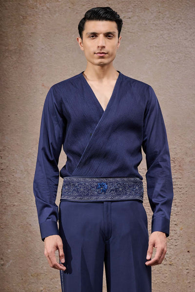 Tarun Tahiliani Menswear Embroidered Dual-Panel Sherwani Set indian designer wear online shopping melange singapore 