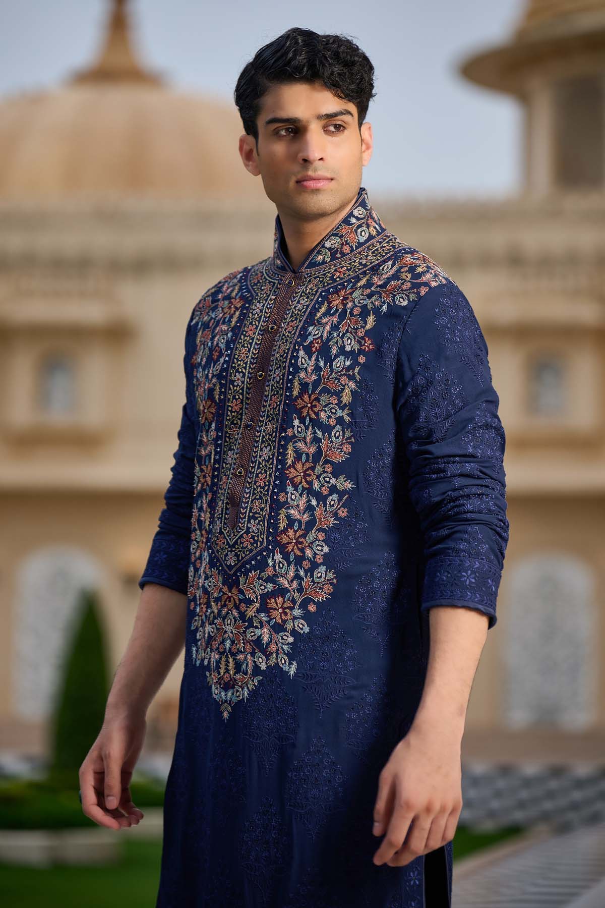 Tarun Tahiliani Menswear Embroidered Kurta and Dhoti Set indian designer wear online shopping melange singapore 
