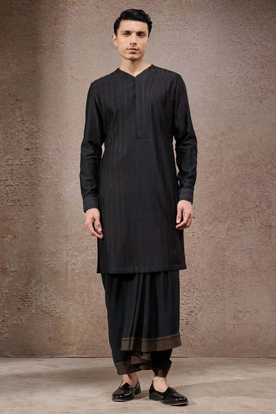 Tarun Tahiliani Menswear Floral Etched Sleeveless Sherwani Set indian designer wear online shopping melange singapore 