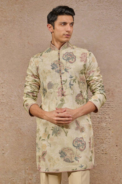 Tarun Tahiliani Menswear Floral Motif Kurta indian designer wear online shopping melange singapore
