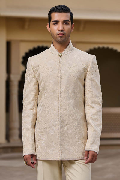 Tarun Tahiliani Menswear Georgette 80grm Cotton Satin Suiting Fabric indian designer wear online shopping melange singapore 