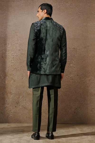 Indowestern Waistcoat Set Emerald