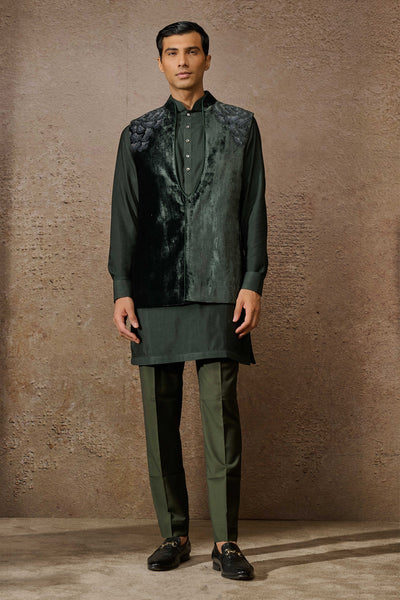 Indowestern Waistcoat Set Emerald