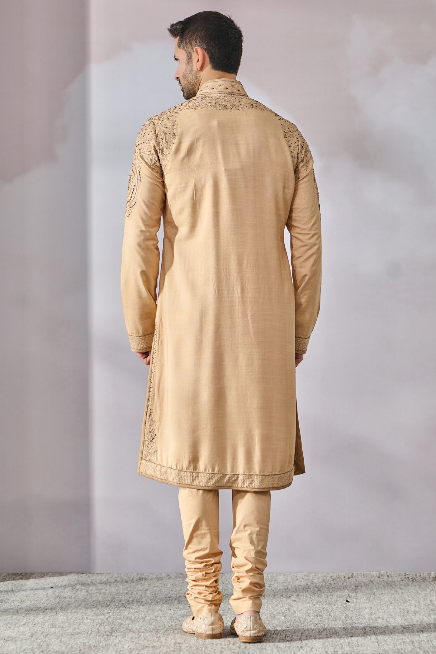 Tarun Tahiliani Menswear Kurta Churidar Gold indian designer wear online shopping melange singapore