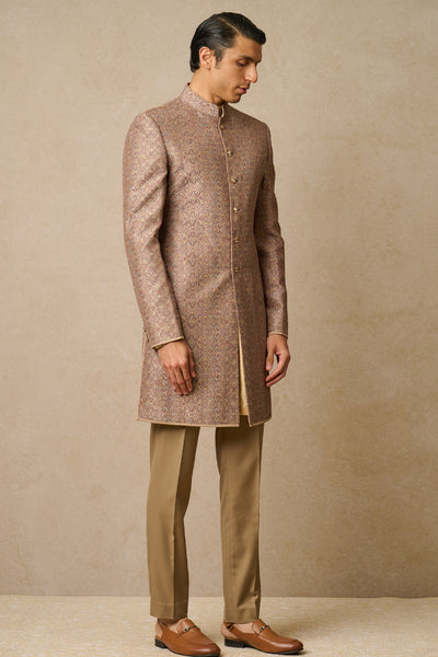 Tarun Tahiliani Menswear Kurta Sherwani And Trouser Beige indian designer wear online shopping melange singapore