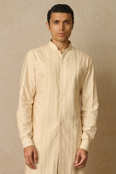 Tarun Tahiliani Menswear Kurta And Trouser Ivory indian designer wear online shopping melange singapore