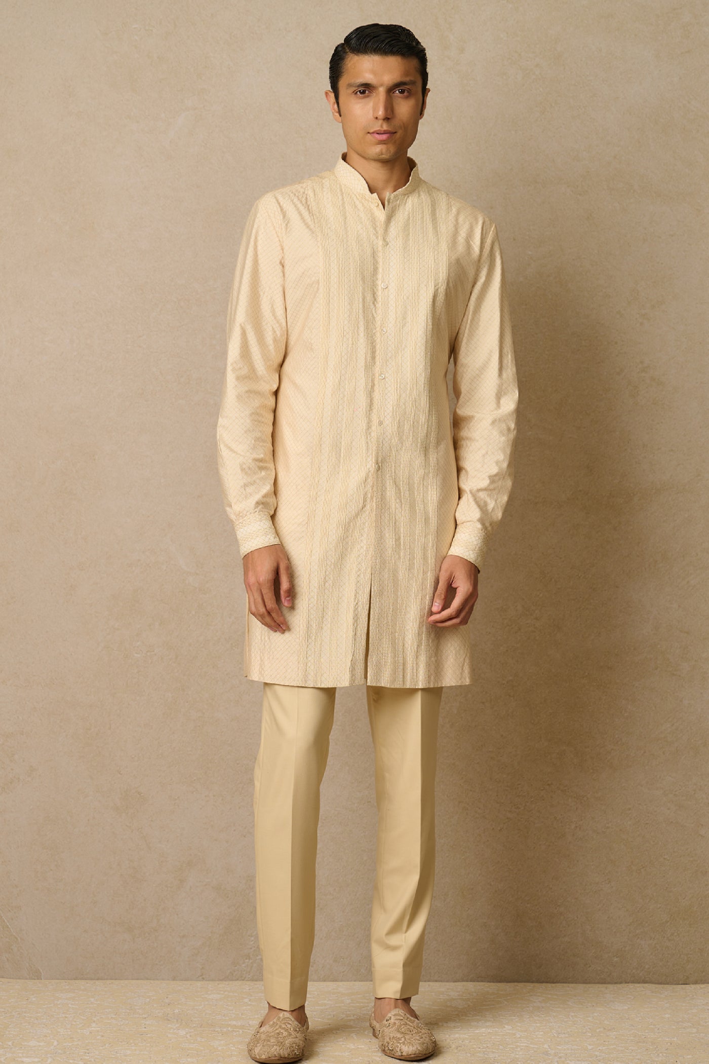 Tarun Tahiliani Menswear Kurta And Trouser Ivory indian designer wear online shopping melange singapore