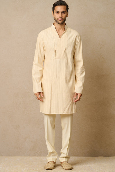 Tarun Tahiliani Menswear Kurta And Trouser Ivory indian designer wear online shopping melange singapore