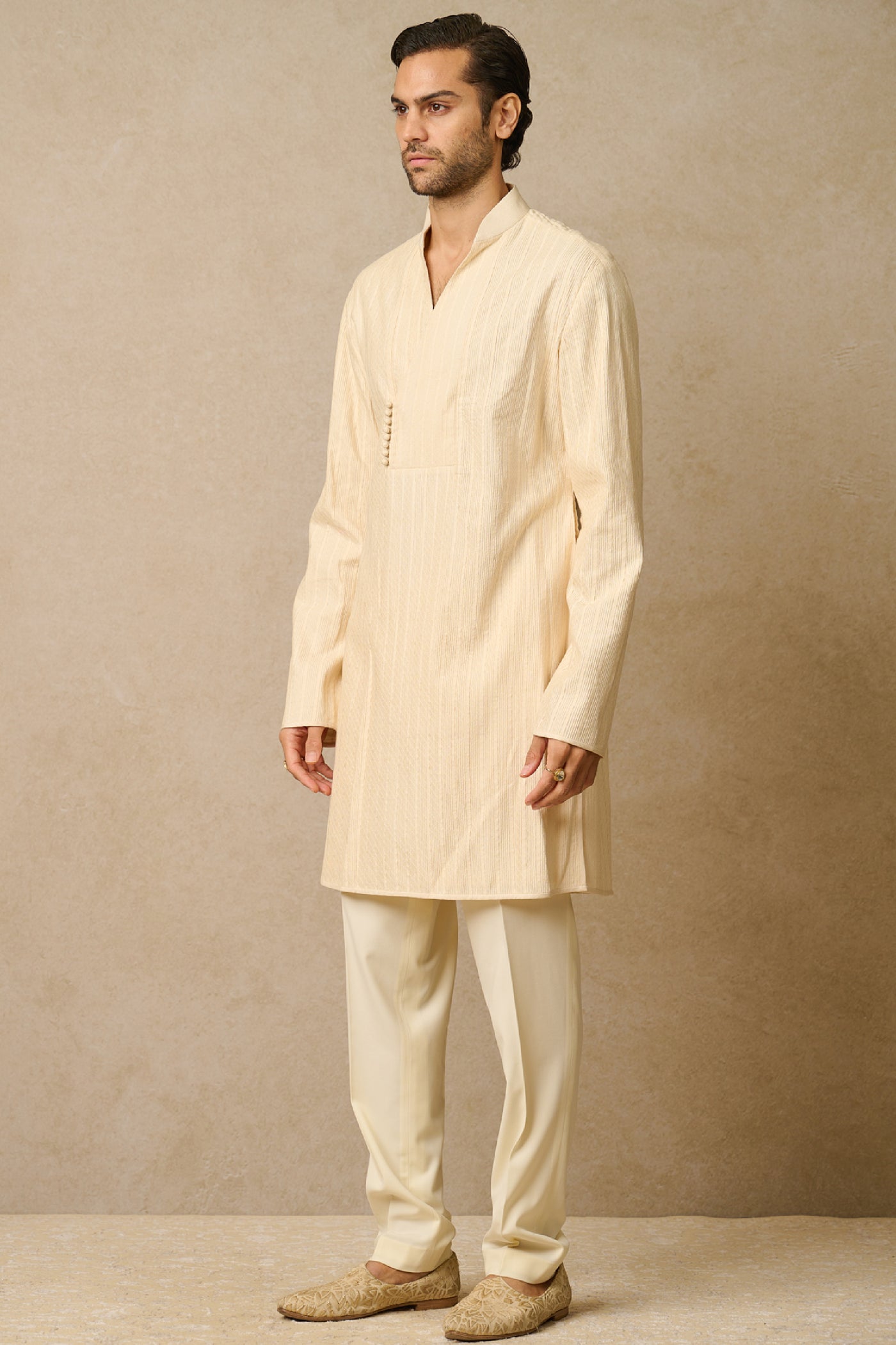 Tarun Tahiliani Menswear Kurta And Trouser Ivory indian designer wear online shopping melange singapore