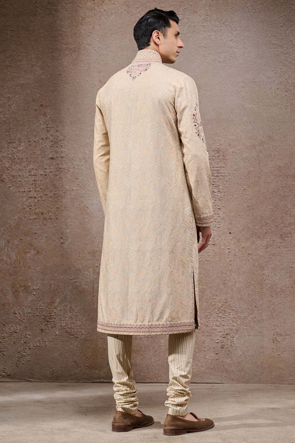 Tarun Tahiliani Menswear Multicolour Embroidered Groom Kurta Set indian designer wear online shopping melange singapore 