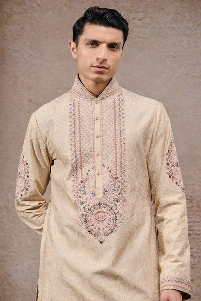 Tarun Tahiliani Menswear Multicolour Embroidered Groom Kurta Set indian designer wear online shopping melange singapore 