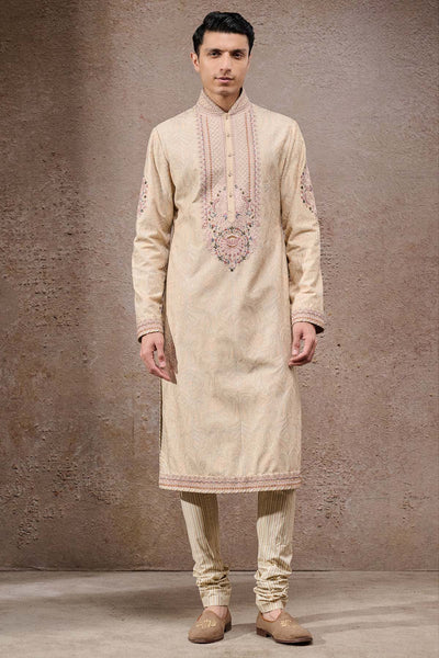 Tarun Tahiliani Menswear Multicolour Embroidered Groom Kurta Set indian designer wear online shopping melange singapore 