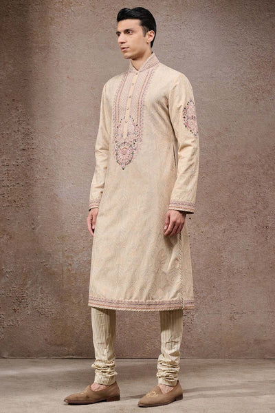 Tarun Tahiliani Menswear Multicolour Embroidered Groom Kurta Set indian designer wear online shopping melange singapore 