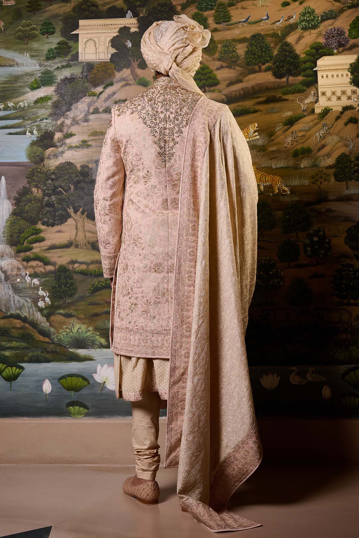 Tarun Tahiliani MenswearMulticolour Embroidered Sherwani Set indian designer wear online shopping melange singapore 