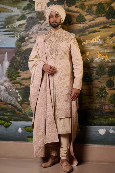 Tarun Tahiliani MenswearMulticolour Embroidered Sherwani Set indian designer wear online shopping melange singapore 
