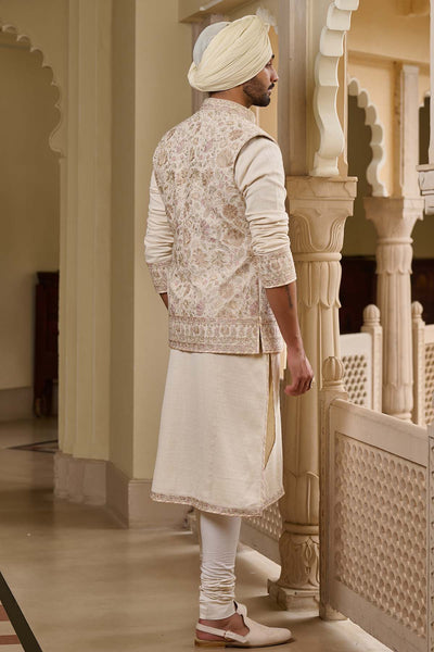 Tarun Tahiliani Menswear Multicolour Embroidered Waistcoat Set indian designer wear online shopping melange singapore 