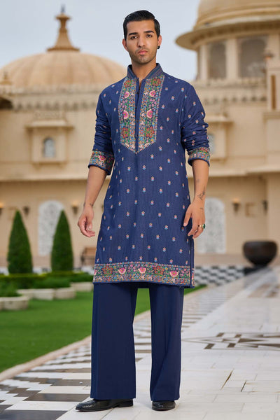 Tarun Tahiliani Menswear Multicolour Hand-Embroidered Kurta Set indian designer wear online shopping melange singapore 
