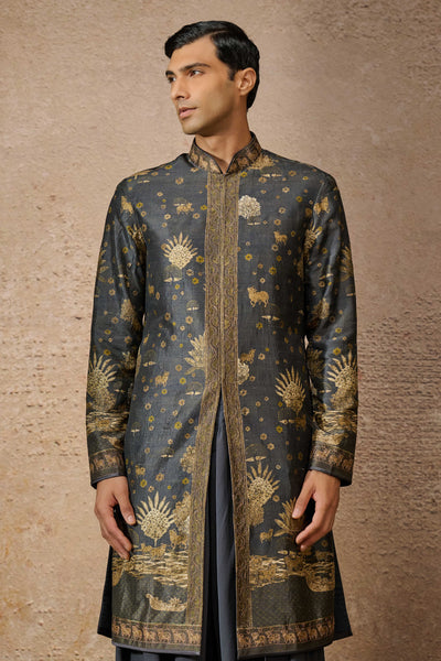 Tarun Tahiliani Menswear Printed Kurta Set indian designer wear online shopping melange singapore