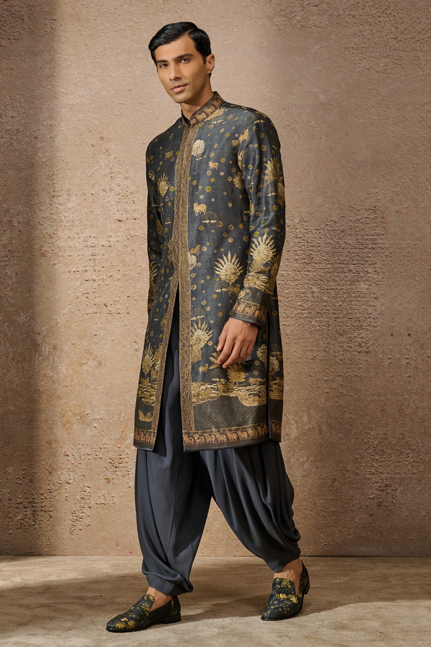 Tarun Tahiliani Menswear Printed Kurta Set indian designer wear online shopping melange singapore
