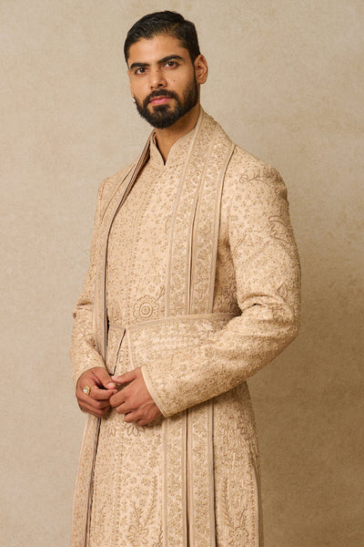 Tarun Tahiliani Menswear Sherwani Set Of 7 Gold indian designer wear online shopping melange singapore