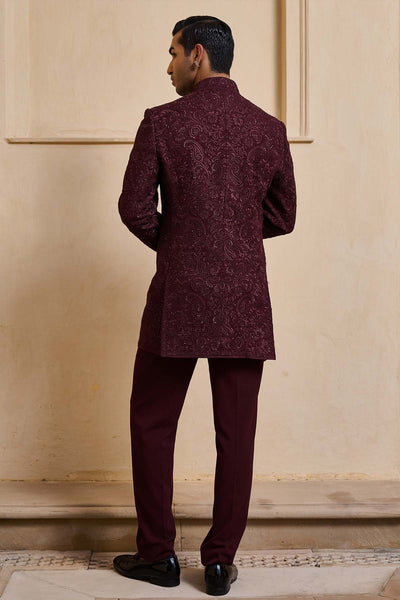 Tarun Tahiliani Menswear Tonal Embroidered Bandhgala Set indian designer wear online shopping melange singapore 