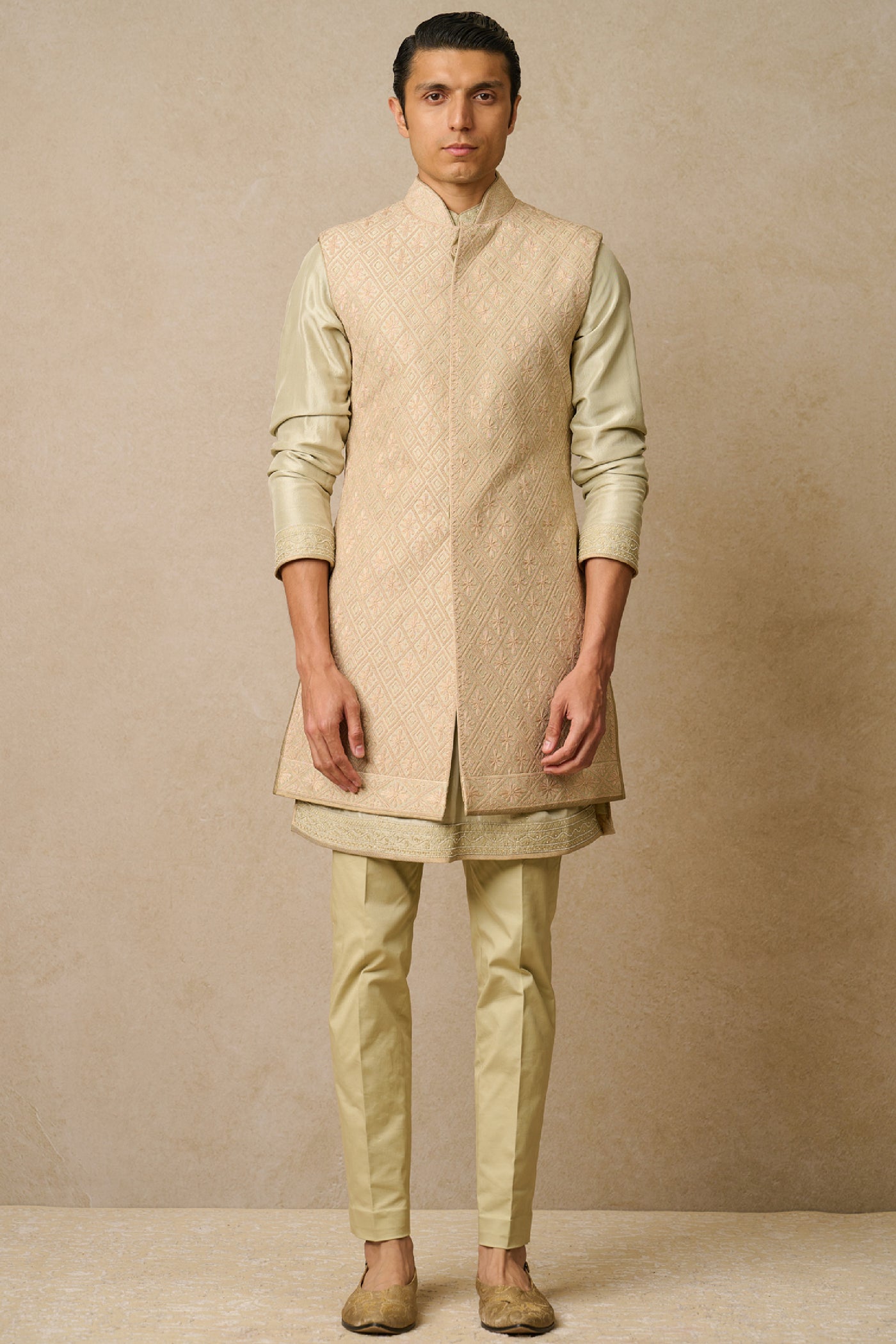 Tarun Tahiliani Menswear Waistcoat Jade indian designer wear online shopping melange singapore