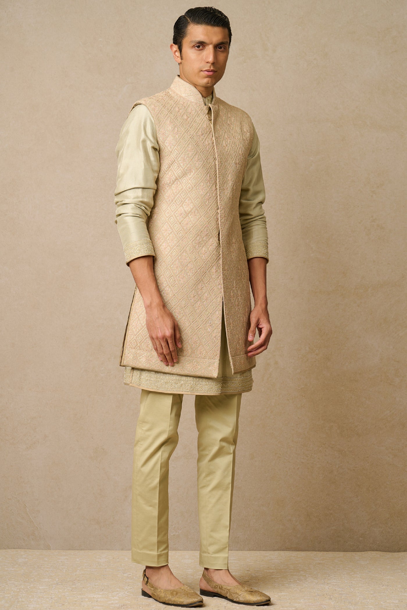 Tarun Tahiliani Menswear Waistcoat Jade indian designer wear online shopping melange singapore