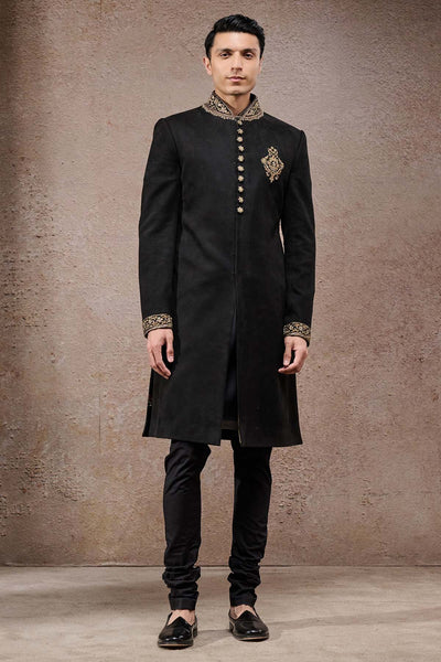 Tarun Tahiliani Menswear Zardozi Brocade Sherwani Set indian designer wear online shopping melange singapore 