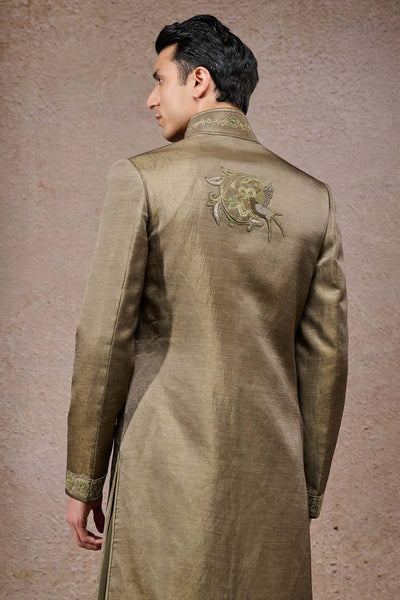 Tarun Tahiliani Menswear Floral Jaal Embroidered Sherwani Set indian designer wear online shopping melange singapore 
