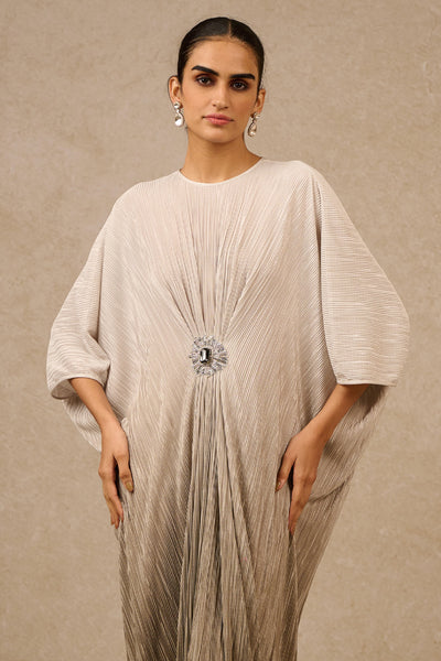 Tarun Tahiliani Metallic Grey Kaftan indian designer wear online shopping melange singapore