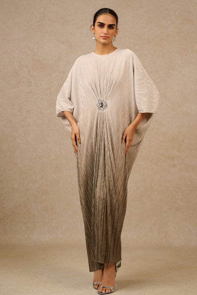 Tarun Tahiliani Metallic Grey Kaftan indian designer wear online shopping melange singapore